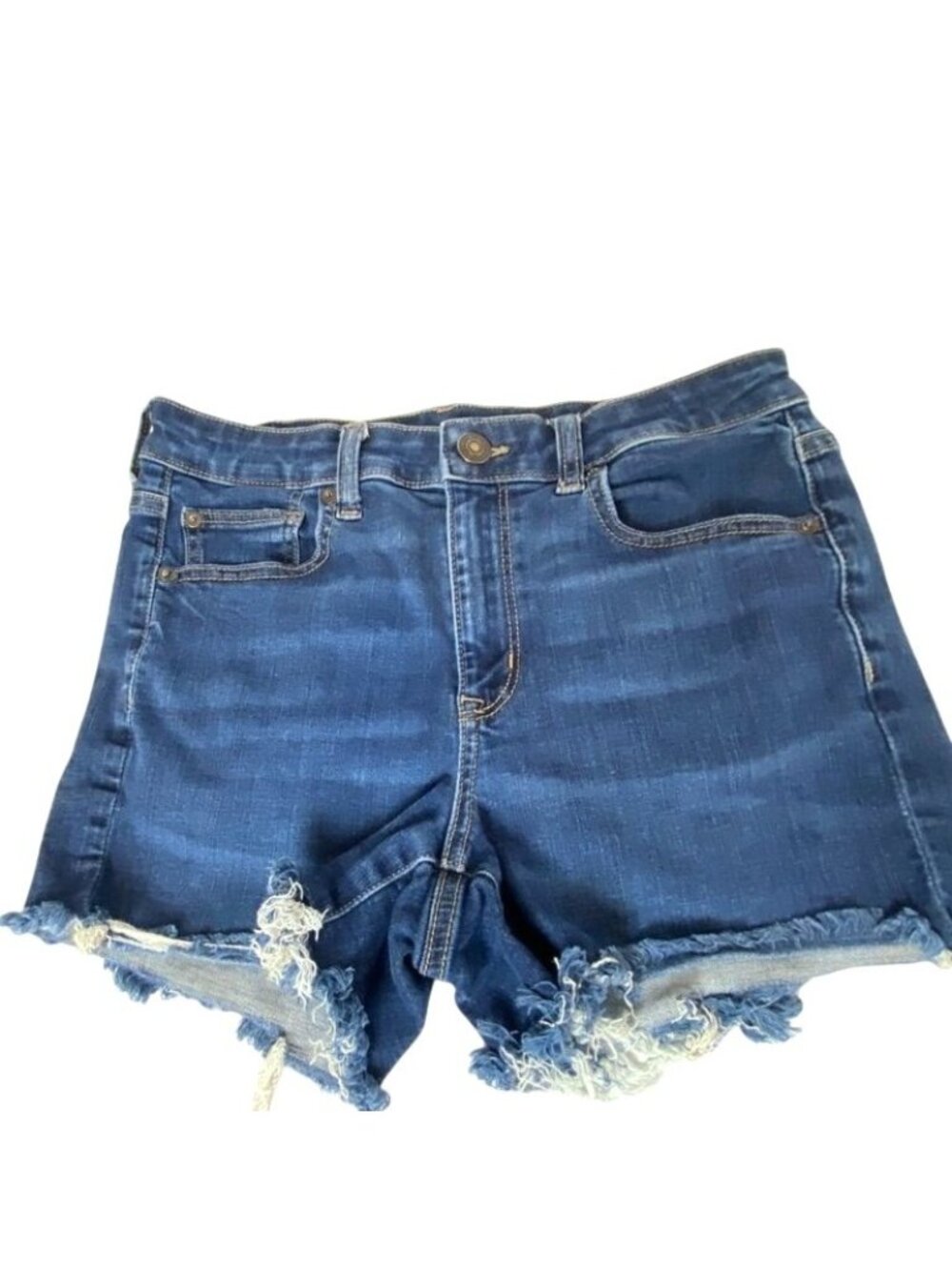 American Eagle Womens Ne(X)t Level Stretch Frayed Hem Denim Shorts Size 8
